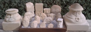 Karin Grech - 'Guards' for house, garden, desk or handbag handcarved from recycled Maltese limestone